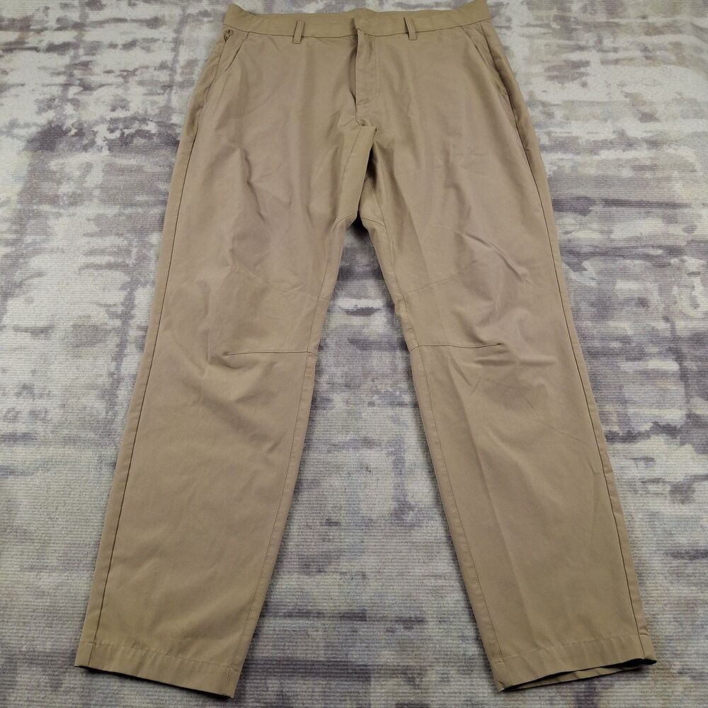 Fabletics The Only Pant Mens 34x32 Khaki Tan Chino Stretch Performance Pants